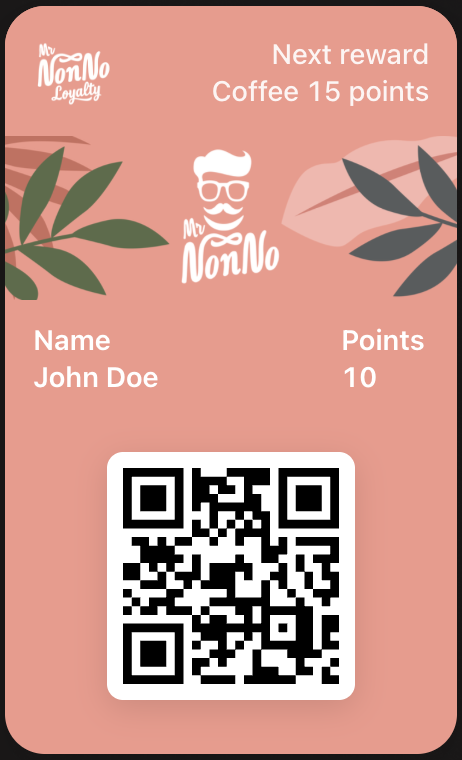 Mr. NonNo digital loyalty card
